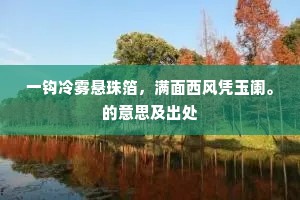 一钩冷雾悬珠箔，满面西风凭玉阑。的意思及出处