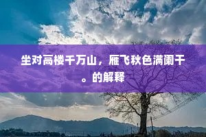坐对高楼千万山，雁飞秋色满阑干。的解释