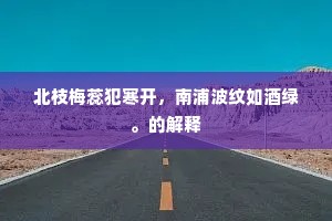北枝梅蕊犯寒开，南浦波纹如酒绿。的解释