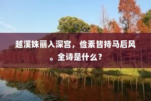 越溪姝丽入深宫，俭素皆持马后风。全诗是什么？