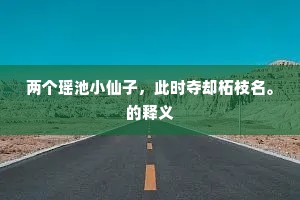 两个瑶池小仙子，此时夺却柘枝名。的释义