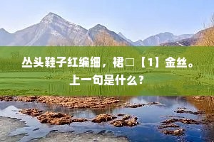 丛头鞋子红编细，裙□【1】金丝。上一句是什么？
