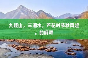 九疑山，三湘水，芦花时节秋风起。的解释
