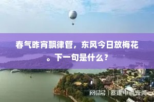 春气昨宵飘律管，东风今日放梅花。下一句是什么？