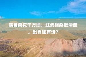 满目荷花千万顷，红碧相杂敷清流。出自哪首诗？