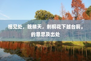 相见处，晚晴天，刺桐花下越台前。的意思及出处