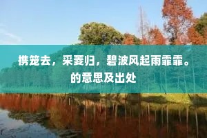 携笼去，采菱归，碧波风起雨霏霏。的意思及出处