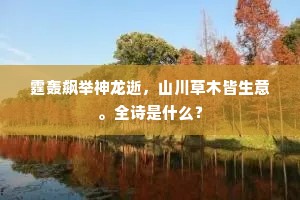 霆轰飙举神龙逝，山川草木皆生意。全诗是什么？