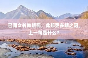 已闻文翁教岷蜀，此邦更在岷之阳。上一句是什么？