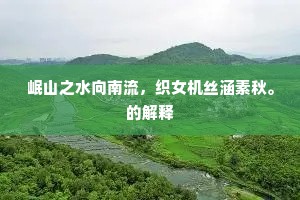 岷山之水向南流，织女机丝涵素秋。的解释