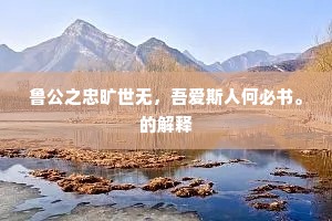 鲁公之忠旷世无，吾爱斯人何必书。的解释