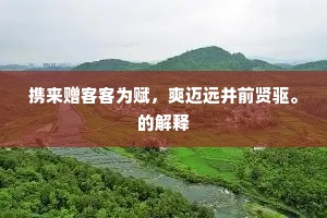 携来赠客客为赋，爽迈远并前贤驱。的解释