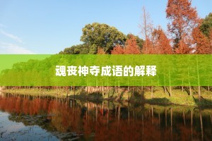 魂丧神夺成语的解释