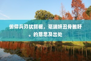 俯仰兵刃犹簪裾，毫端妍丑骨睢盱。的意思及出处
