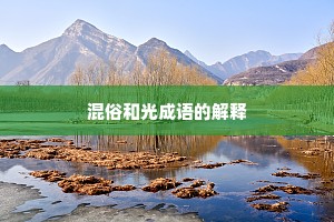 混俗和光成语的解释