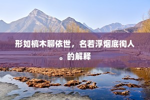 形如槁木聊依世，名若浮烟底徇人。的解释