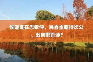 侯嗟谁在思张仲，民喜重临得次公。出自哪首诗？
