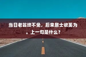 当日老翁终不免，后来居士欲奚为。上一句是什么？