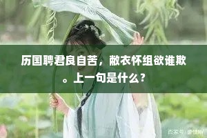 历国聘君良自苦，敝衣怀组欲谁欺。上一句是什么？