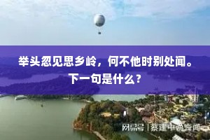 举头忽见思乡岭，何不他时别处闻。下一句是什么？