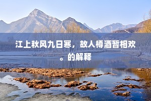 江上秋风九日寒，故人樽酒暂相欢。的解释