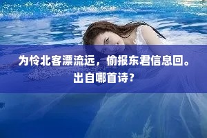 为怜北客漂流远，偷报东君信息回。出自哪首诗？
