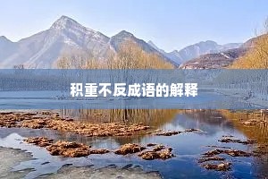 积重不反成语的解释