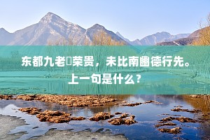 东都九老誇荣贵，未比南豳德行先。上一句是什么？
