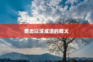 赍志以没成语的释义