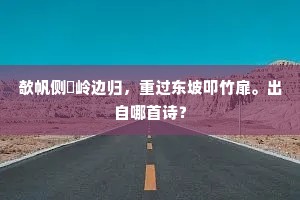 欹帆侧柂岭边归，重过东坡叩竹扉。出自哪首诗？