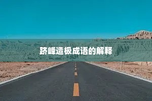 跻峰造极成语的解释
