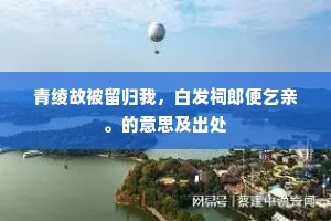 青绫故被留归我，白发祠郎便乞亲。的意思及出处