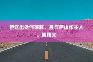 宦途出处何须较，且与庐山作主人。的释义