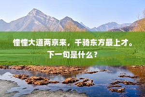 憧憧大道两京来，千骑东方最上才。下一句是什么？
