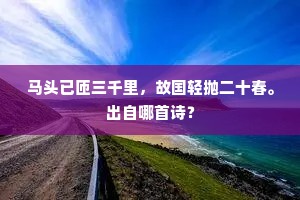 马头已匝三千里，故国轻抛二十春。出自哪首诗？