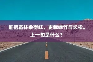 谁把霜林染得红，更栽绿竹与长松。上一句是什么？