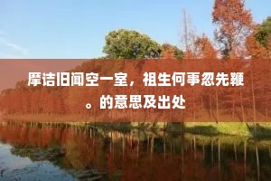 摩诘旧闻空一室，祖生何事忽先鞭。的意思及出处