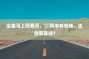 尘埃马上同看月，絺绤风中共听蝉。出自哪首诗？