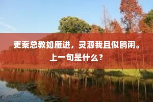吏案总教如雁进，灵源我且似鸥闲。上一句是什么？