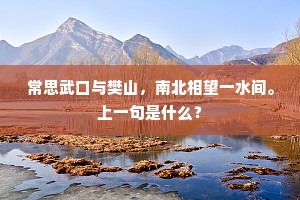 常思武口与樊山，南北相望一水间。上一句是什么？