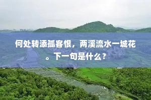 何处转添孤客恨，两溪流水一城花。下一句是什么？