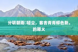 分明朝雨浥轻尘，客舍青青柳色新。的释义