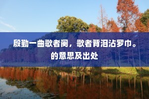 殷勤一曲歌者阕，歌者背泪沾罗巾。的意思及出处