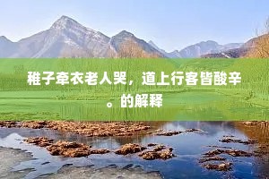 稚子牵衣老人哭，道上行客皆酸辛。的解释
