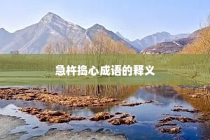 急杵捣心成语的释义