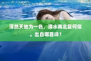浑然天地为一色，渭水南北复何似。出自哪首诗？