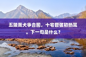 五陵鹰犬争合围，十宅管弦初热耳。下一句是什么？