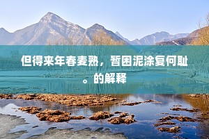 但得来年春麦熟，暂困泥涂复何耻。的解释