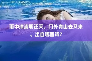 雨中漳浦明还灭，门外青山去又来。出自哪首诗？