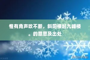 惟有角声吹不断，斜阳横起九峰楼。的意思及出处